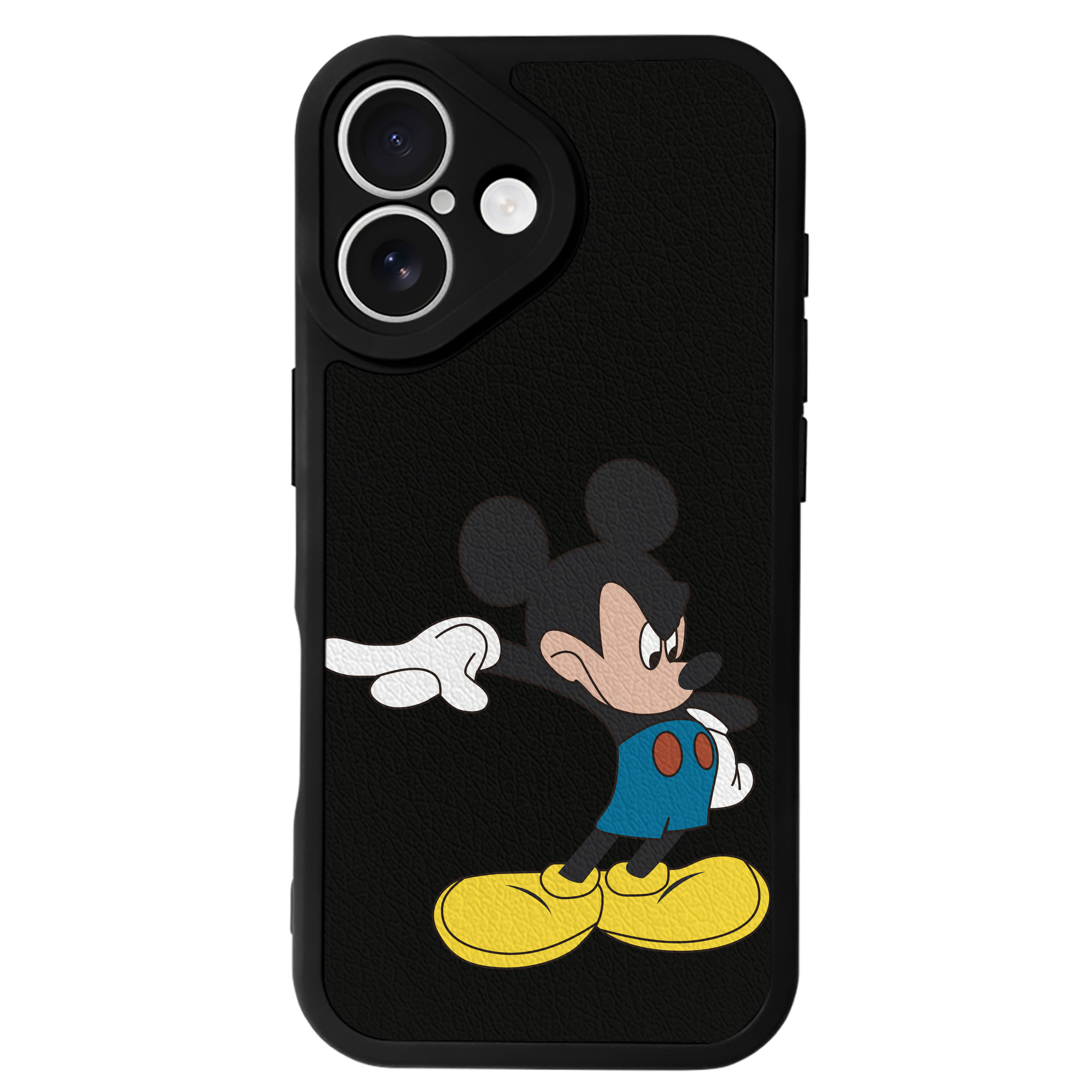 （画像用） ミッキーマウス Mickey Mouse 【iPhone 16シリーズ対応】シリコンスマホケース（レザー調） 材質：シリコン